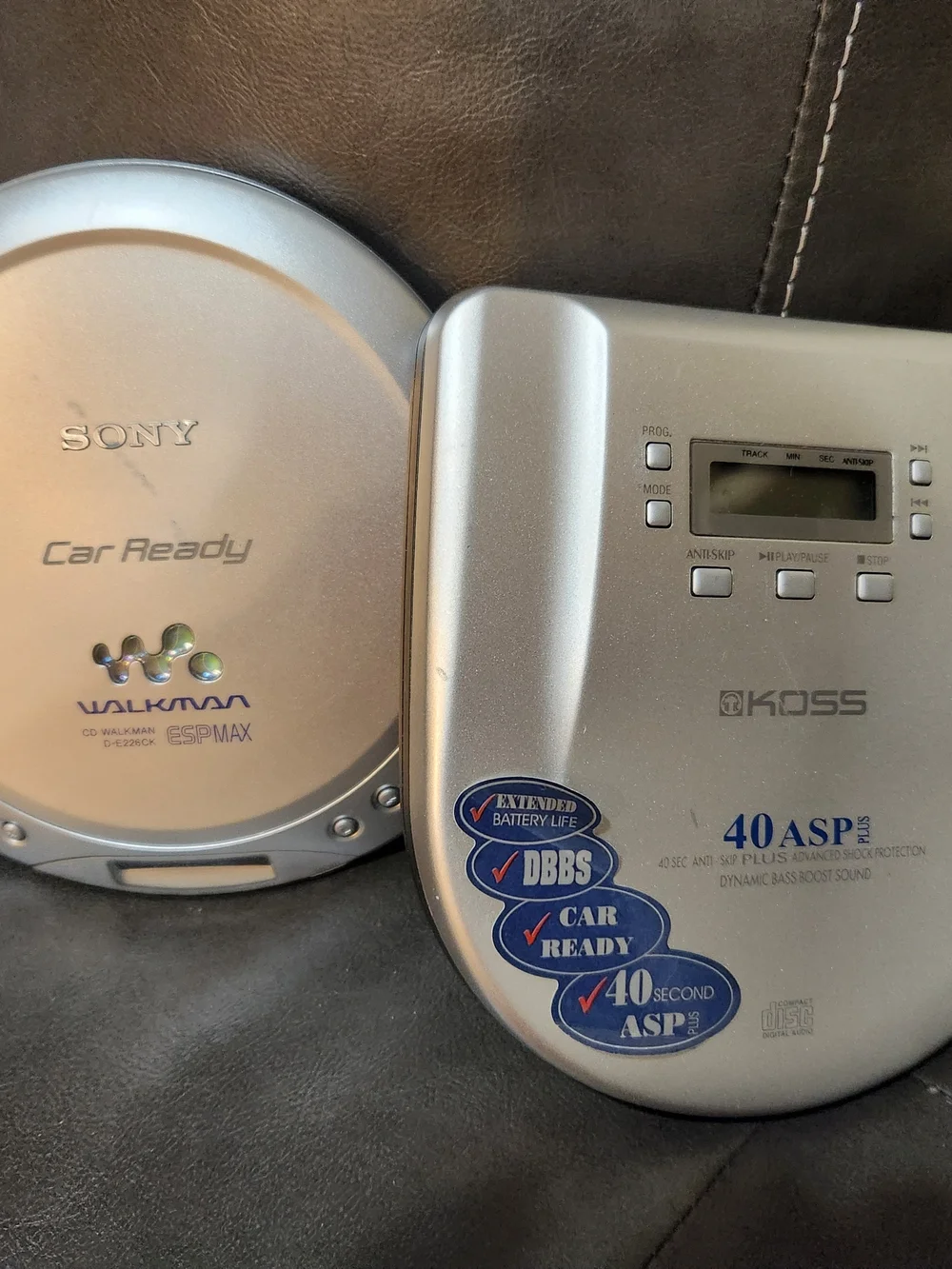 Vintage Sony& Koss Silver Portable CD Walkman Player - Car Ready Both Work